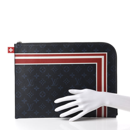 Louis Vuitton Monogram Cobalt Striped Pochette Jour GM 2 of 7