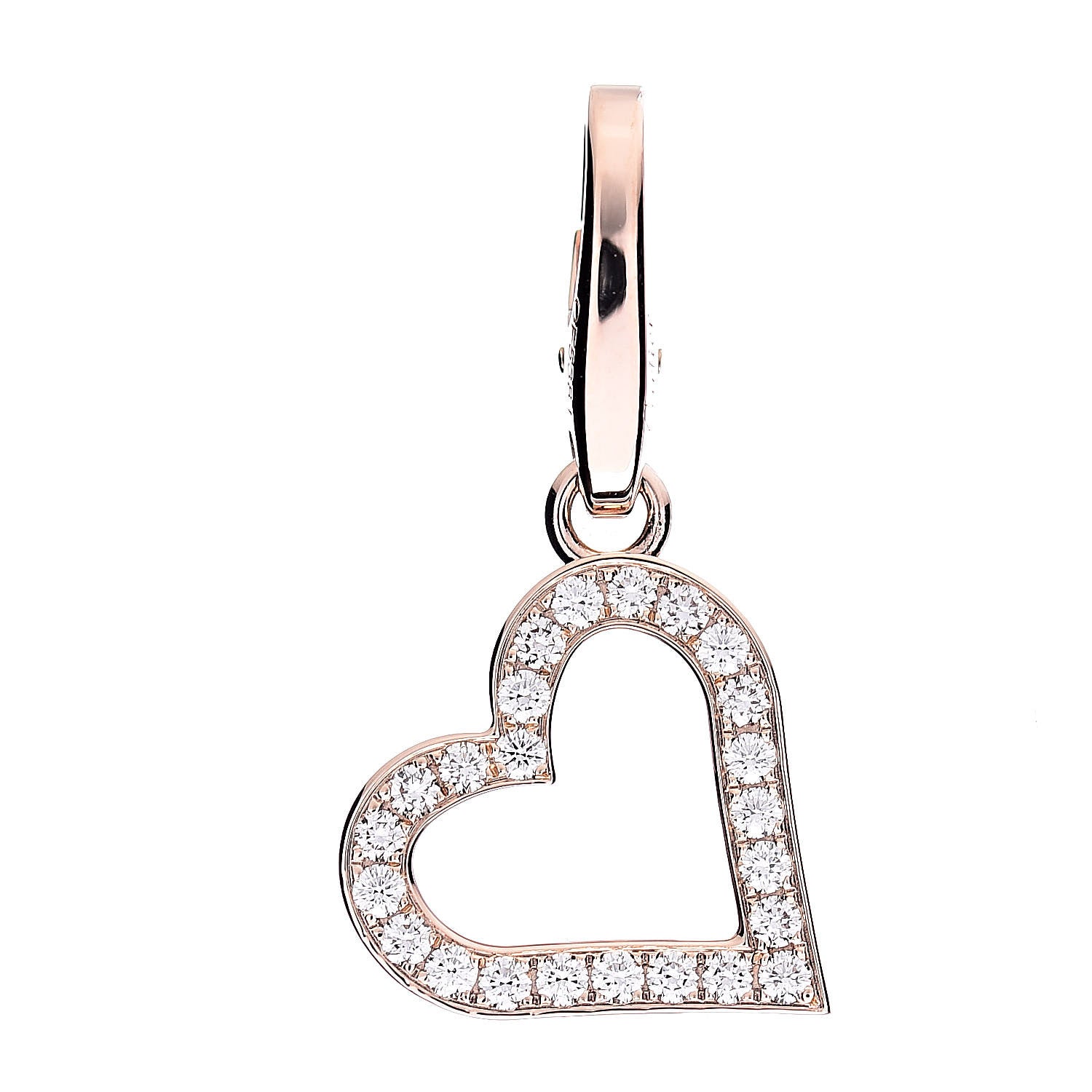 Cartier 18K Pink Gold Diamond Heart Charm Pendant 1 of 4