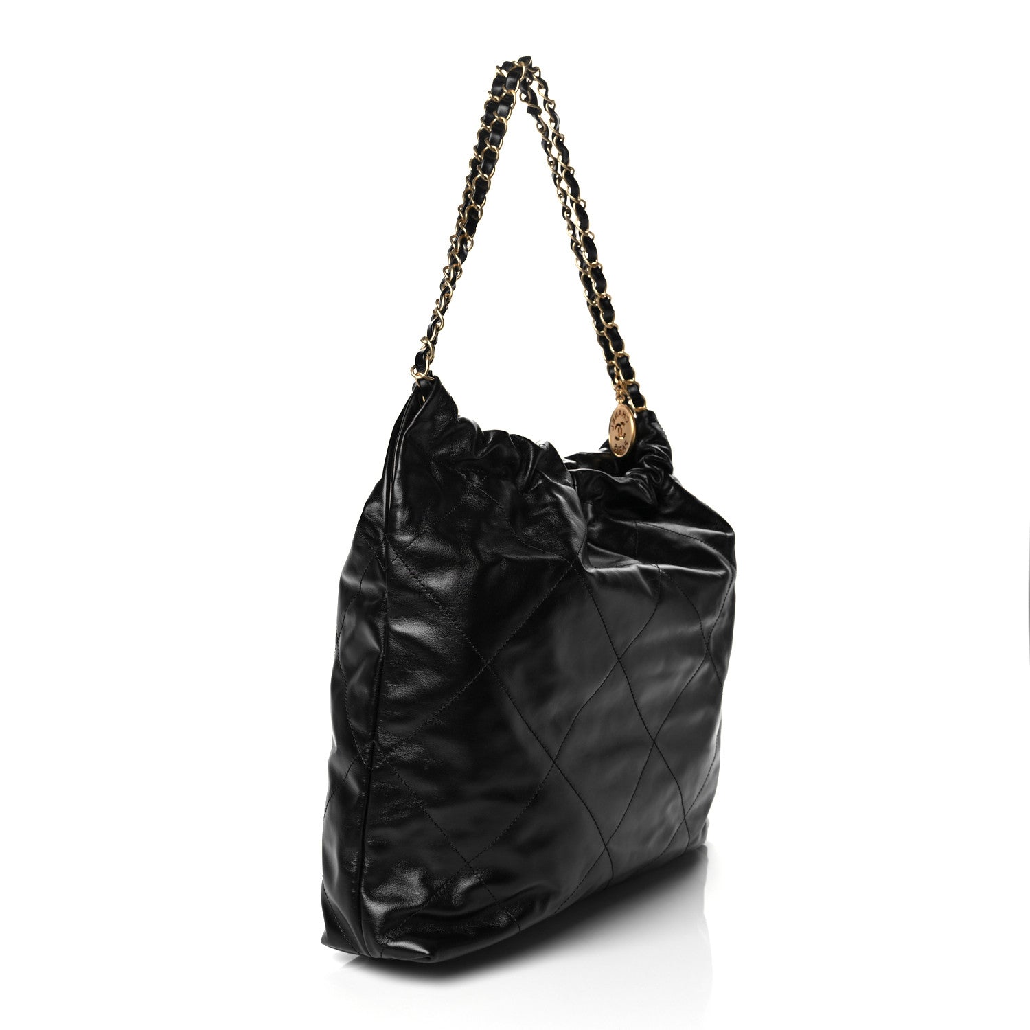 Chanel Shiny Calfskin Quilted Chanel 22 Black 4 of 12