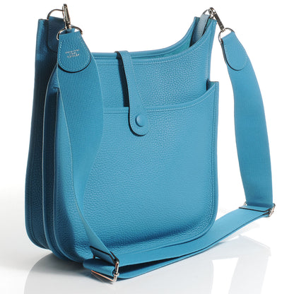 Hermes Taurillon Clemence Evelyne III PM Turquoise 3 of 8