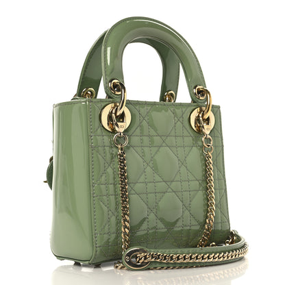 Christian Dior Patent Cannage Mini Lady Dior Mint Green 3 of 13