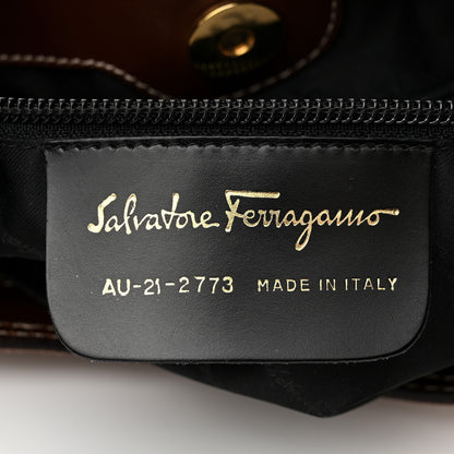 Salvatore Ferragamo Suede Stitched Hobo Brown 6 of 9