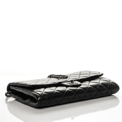 Chanel Lambskin Quilted Clutch With Chain Flap Black 4 of 7