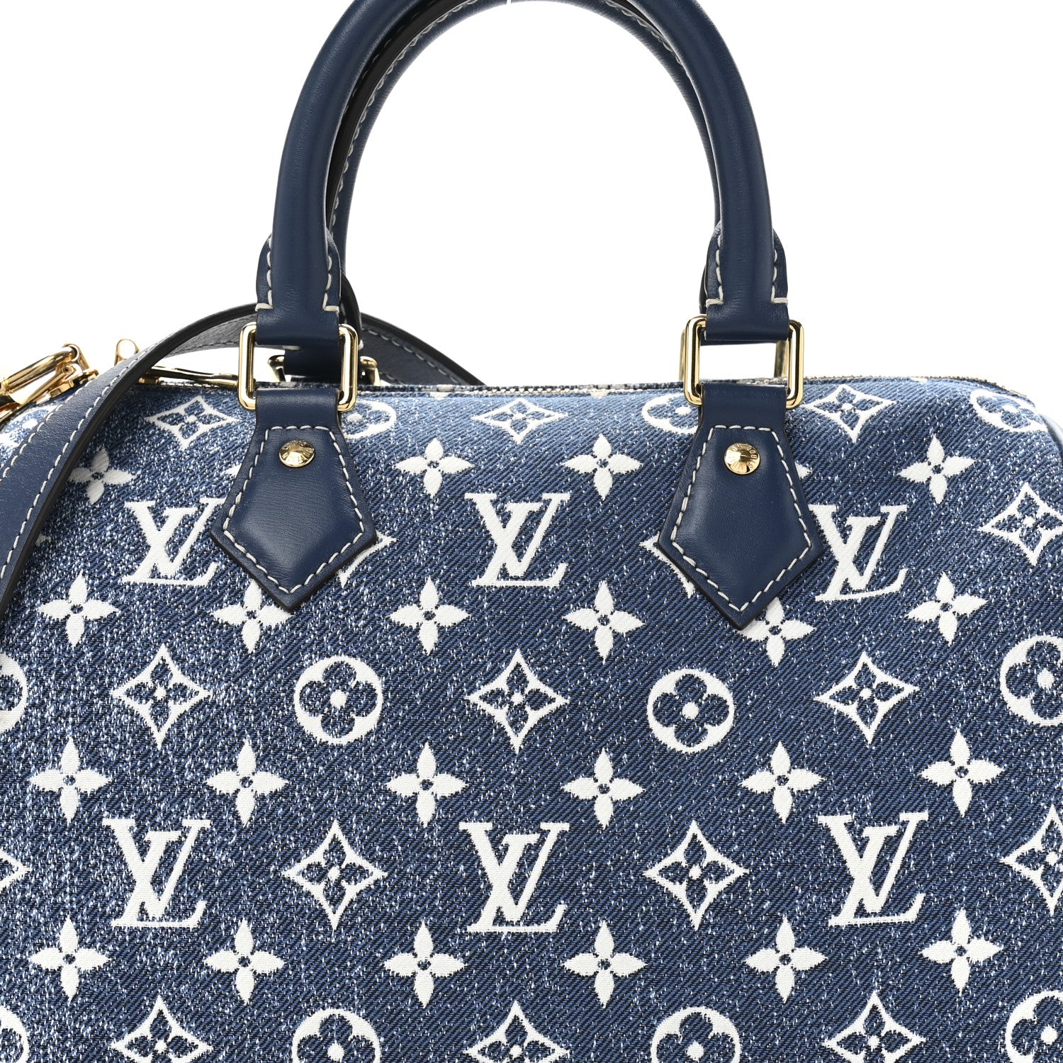 Louis Vuitton Monogram Jacquard Denim Speedy Bandouliere 25 Bleu 8 of 13