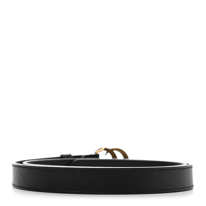 Gucci Moon Calfskin Pearl Double G 20mm Belt 80 32 Black Cream 2 of 5