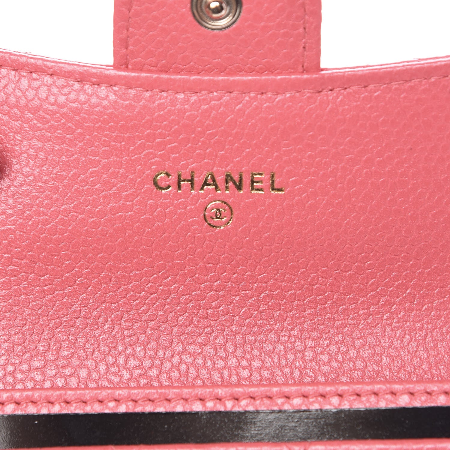 Chanel Metallic Caviar Quilted Flap Card Holder Pink 6 of 9
