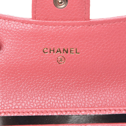 Chanel Metallic Caviar Quilted Flap Card Holder Pink 6 of 9
