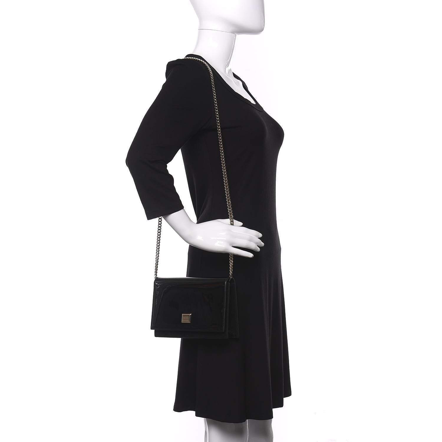 Jimmy Choo Patent Lizzie Clutch Black 2 of 10