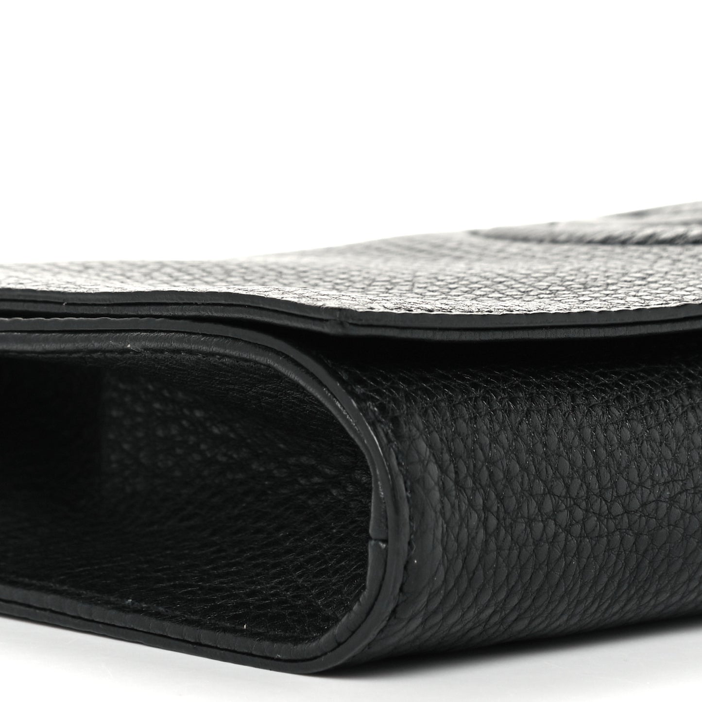 Pebbled Calfskin Medium Soho Clutch Black