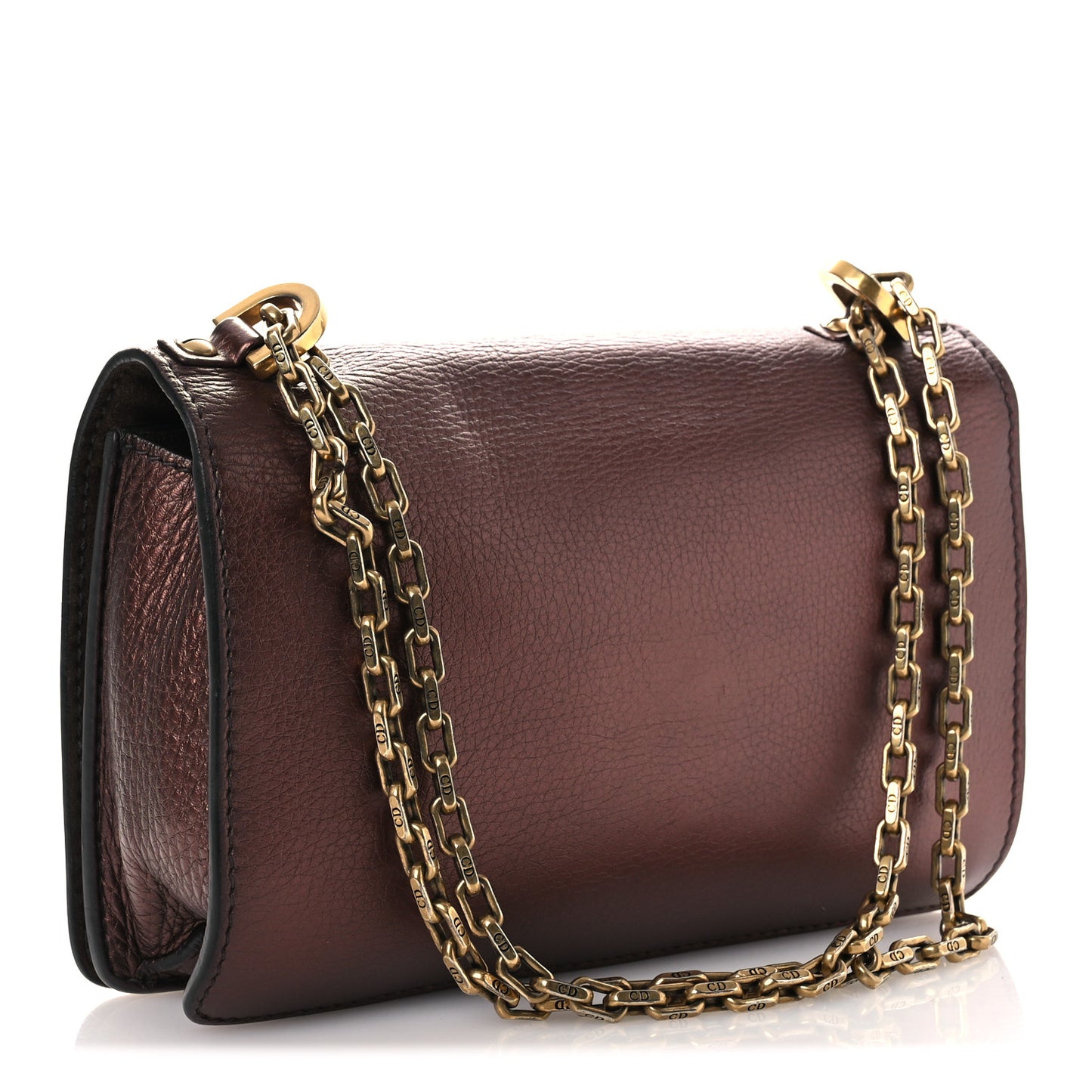 Metallic Calfskin J'Adior Chain Flap Bag Noisette