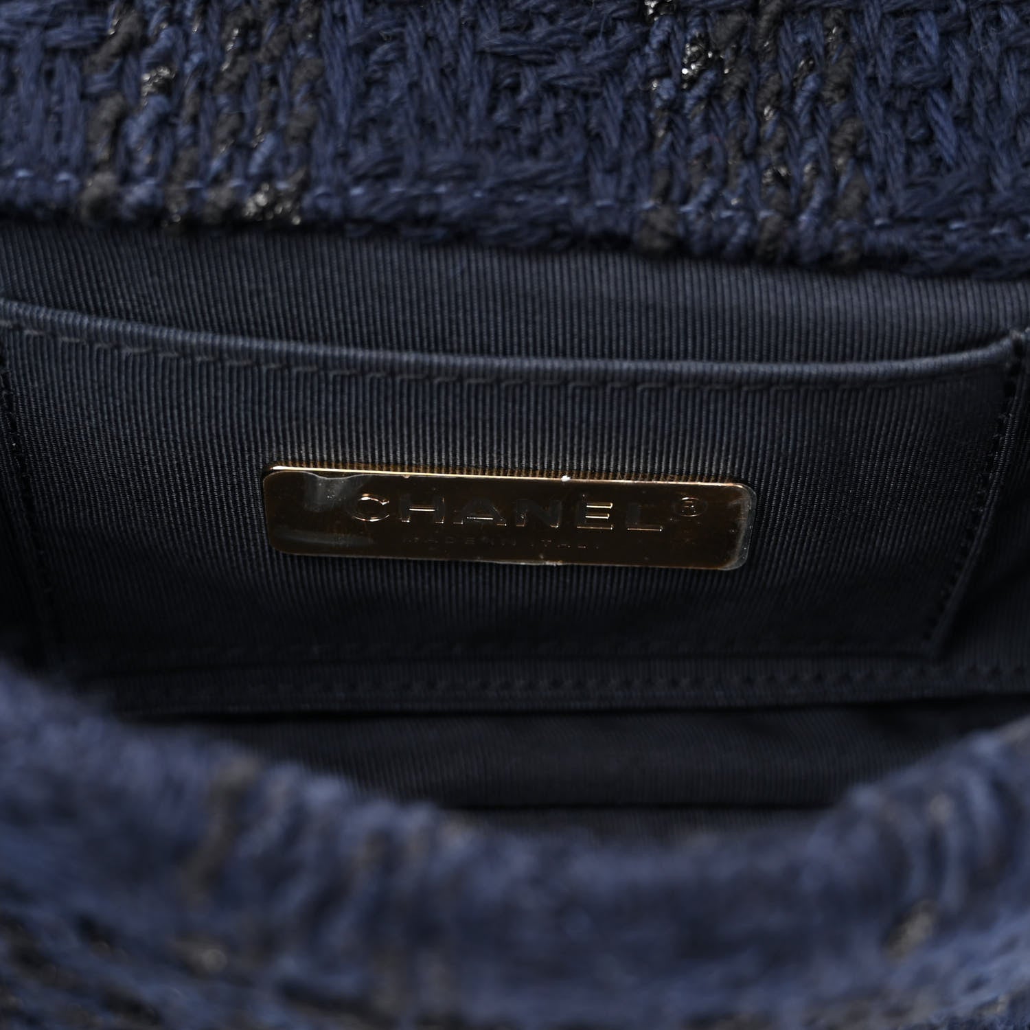 Chanel Tweed Quilted Chanel 19 Waist Bag Navy 6 of 10
