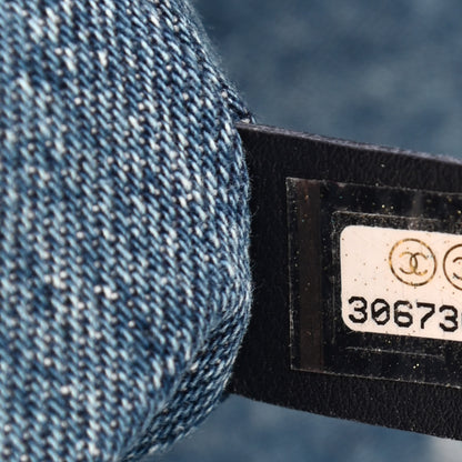 Chanel Denim Quilted CC Print Jumbo Single Flap Blue 6 of 8