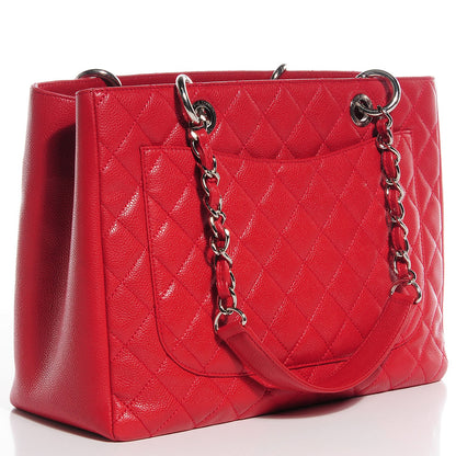 Chanel Caviar Grand Shopping Tote GST Red 3 of 8