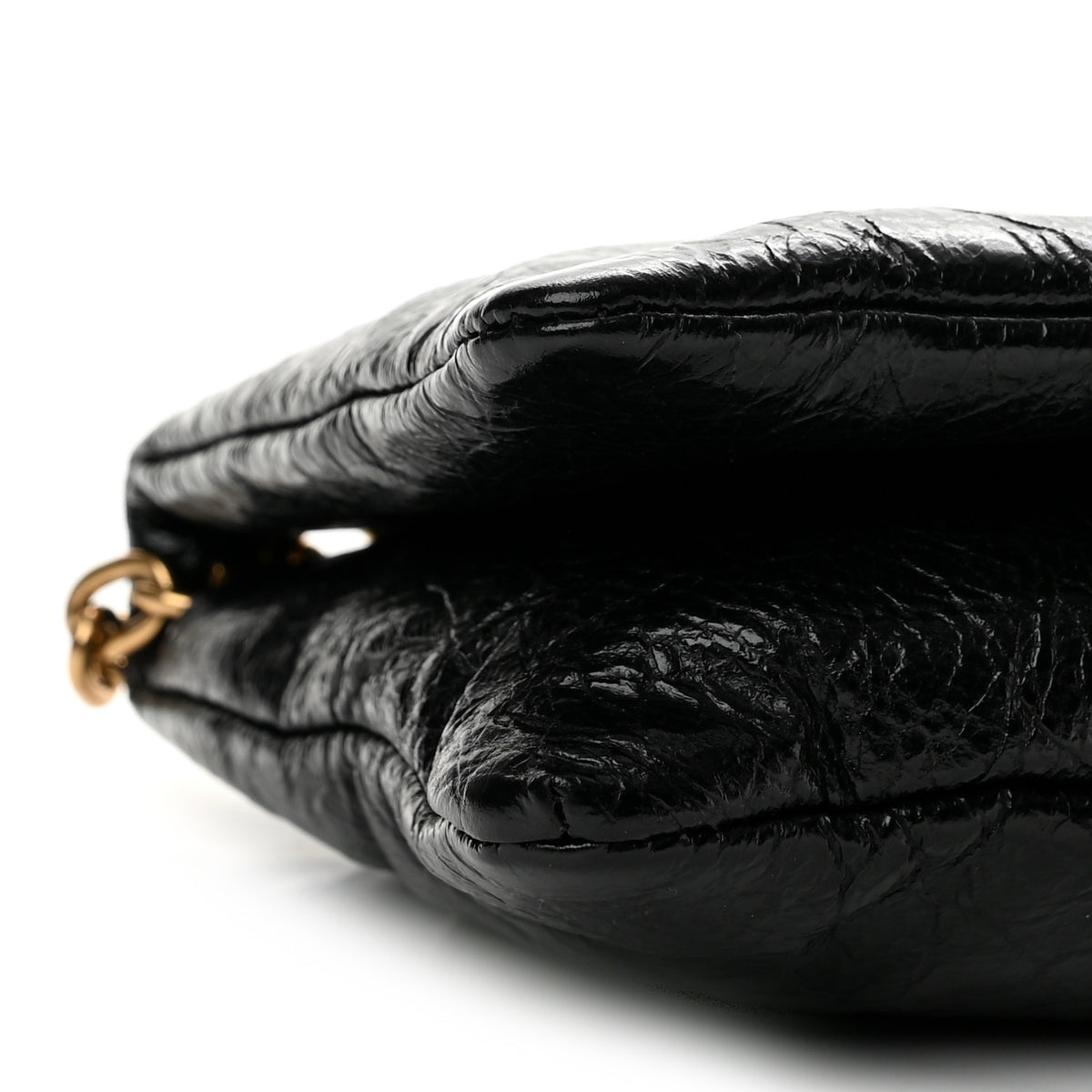 Arena Puffy Monaco Chain Shoulder Bag Black