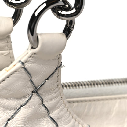 Chanel Aged Calfskin Double Contrast Stitch Hobo Bag Ivory 13 of 13