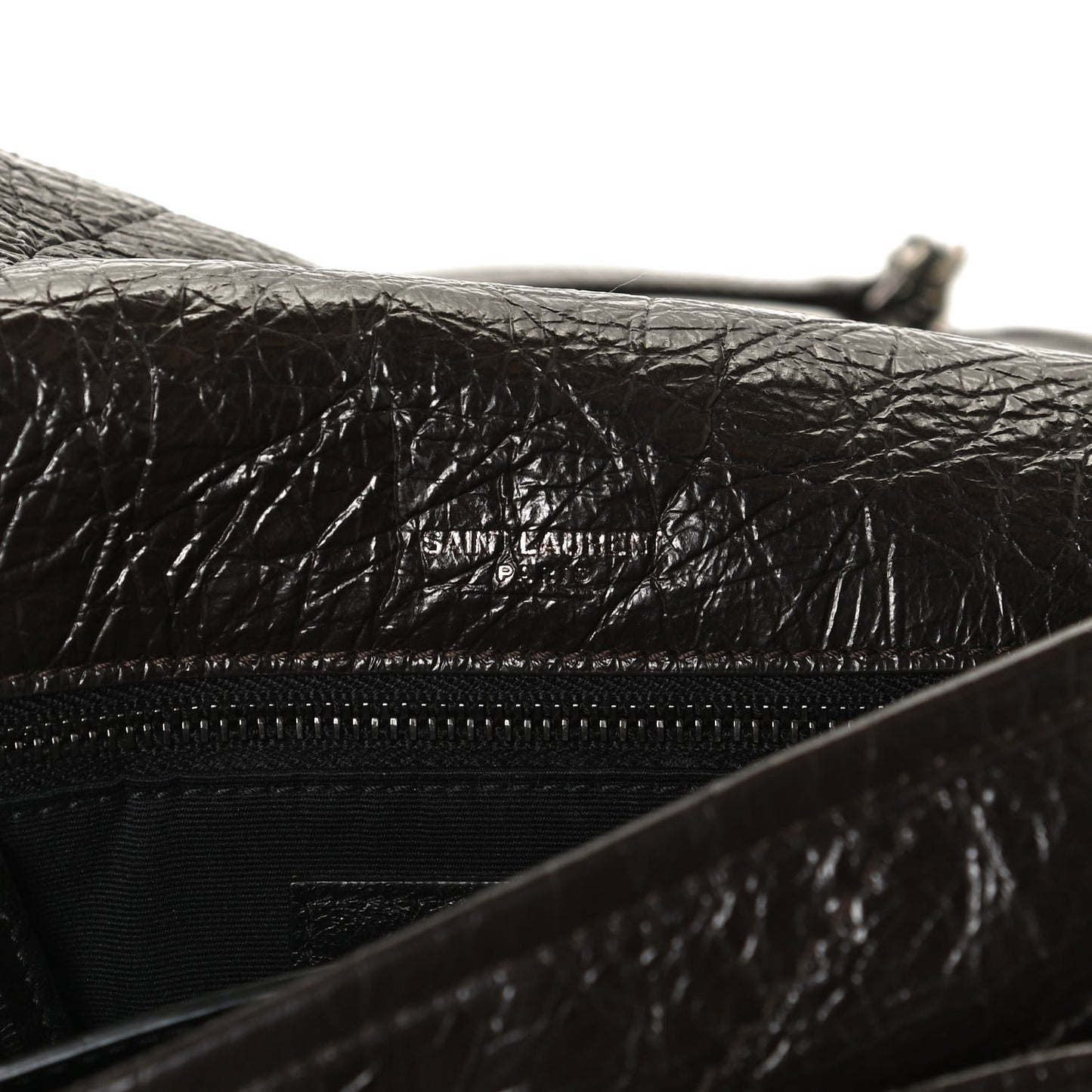 Crinkled Calfskin Matelasse Monogram Medium Niki Chain Satchel Western Moka