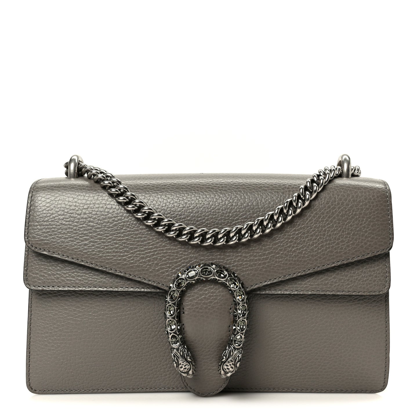 Pebbled Calfskin Small Dionysus Shoulder Bag Dusty Grey