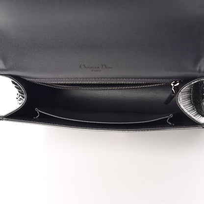 Christian Dior Metallic Patent Micro-Cannage Medium Diorama Flap Bag Graphite 5 of 11