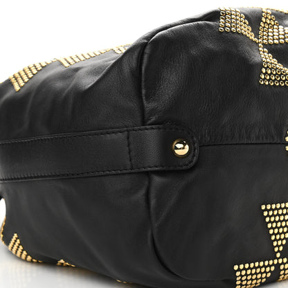 Jimmy Choo Calfskin Studded Drawstring Bucket Bag Black 8 of 11