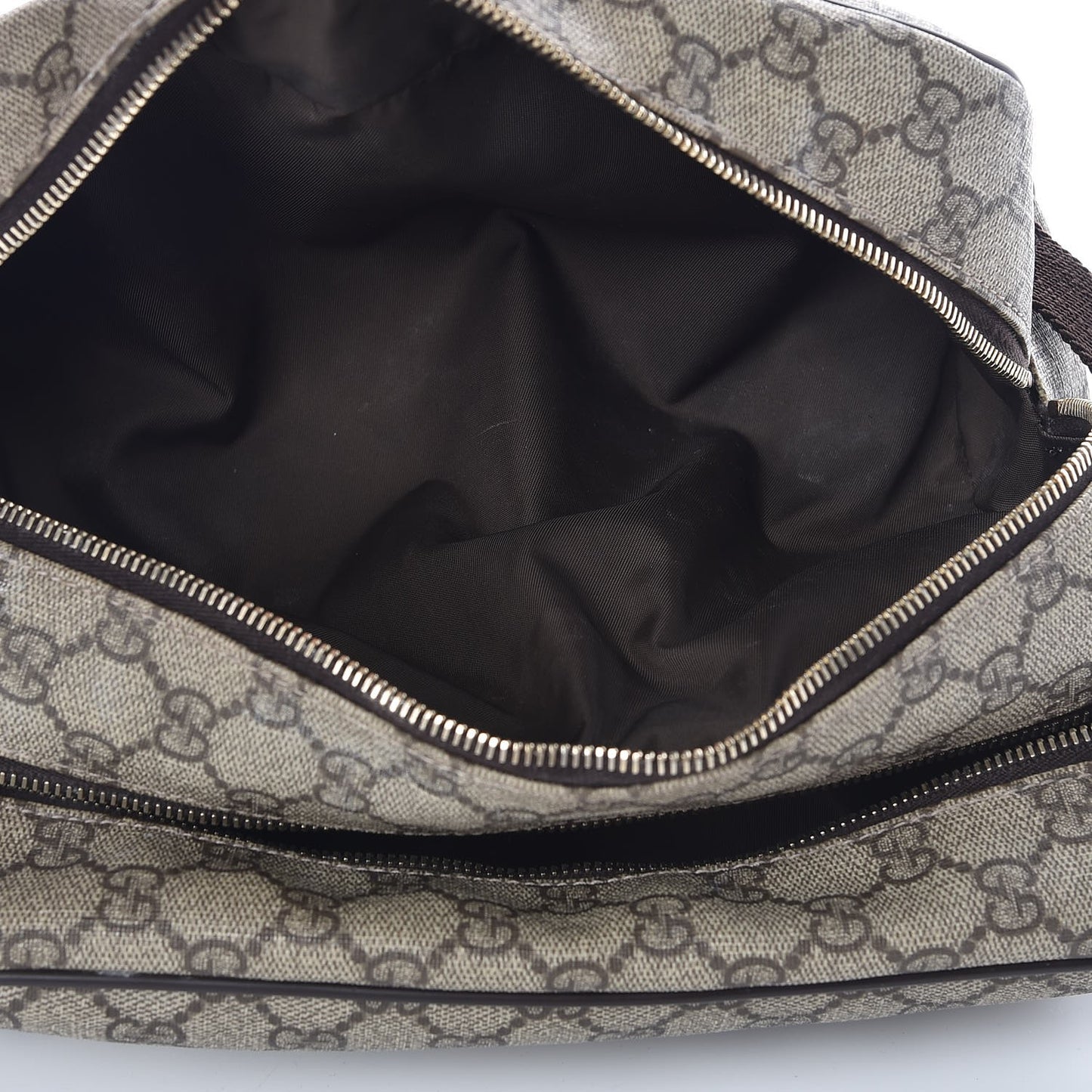 GG Supreme Monogram Toiletry Case Dark Brown