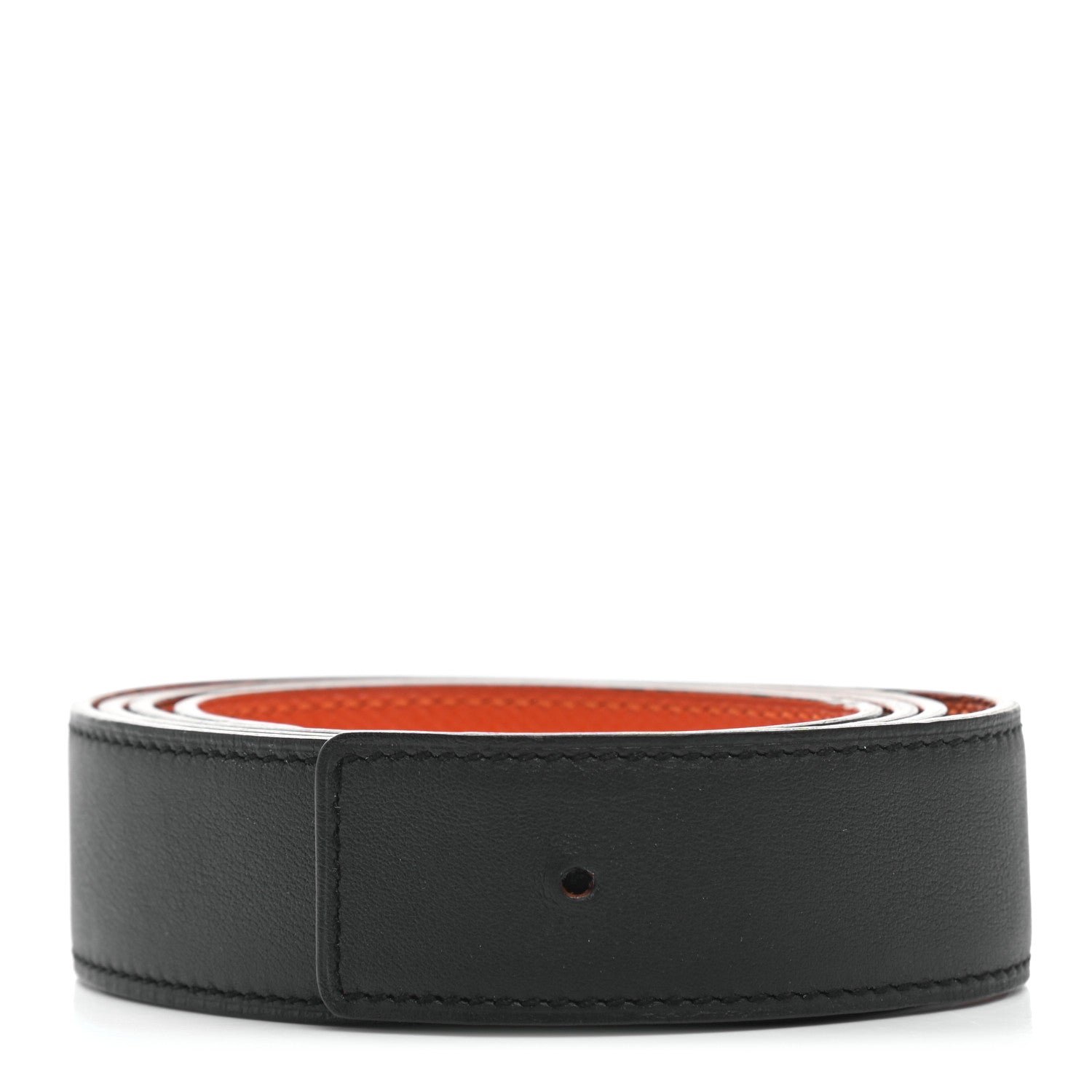 Hermes Swift Epsom 32mm Belt Strap 100 Black Orange 1 of 7