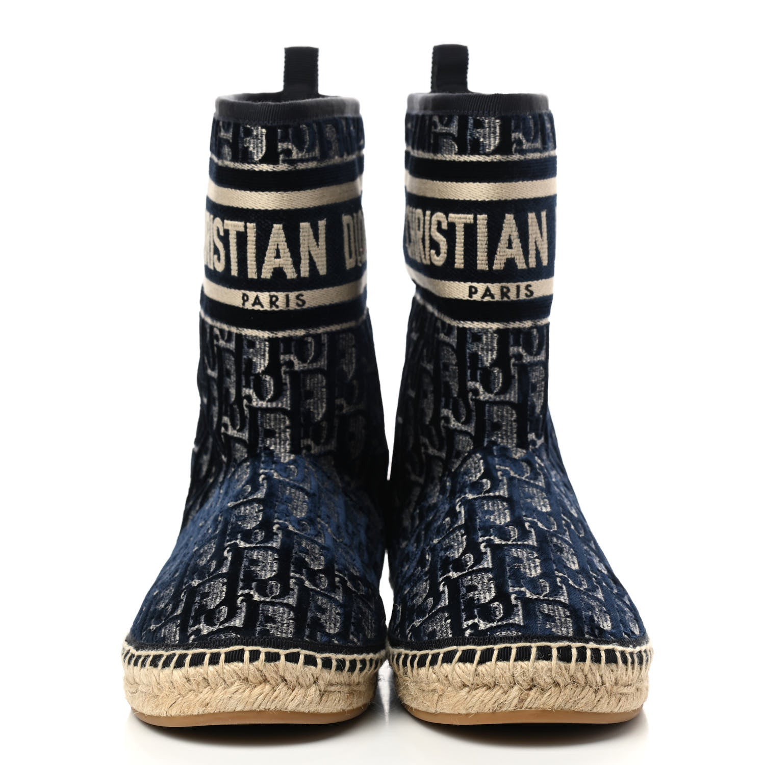 Christian Dior Velvet Oblique Granville Espadrille Boots 36.5 Deep Blue 2 of 8
