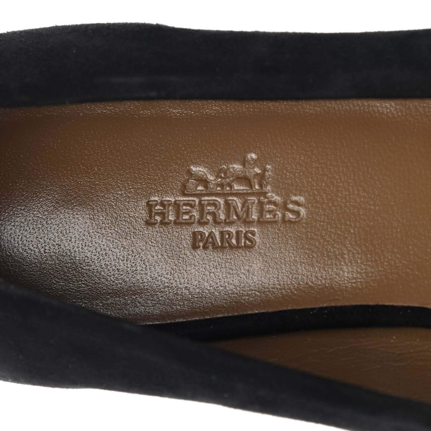 Hermes Suede Goatskin Bilbao Ballerina Flats 36 Black 7 of 9