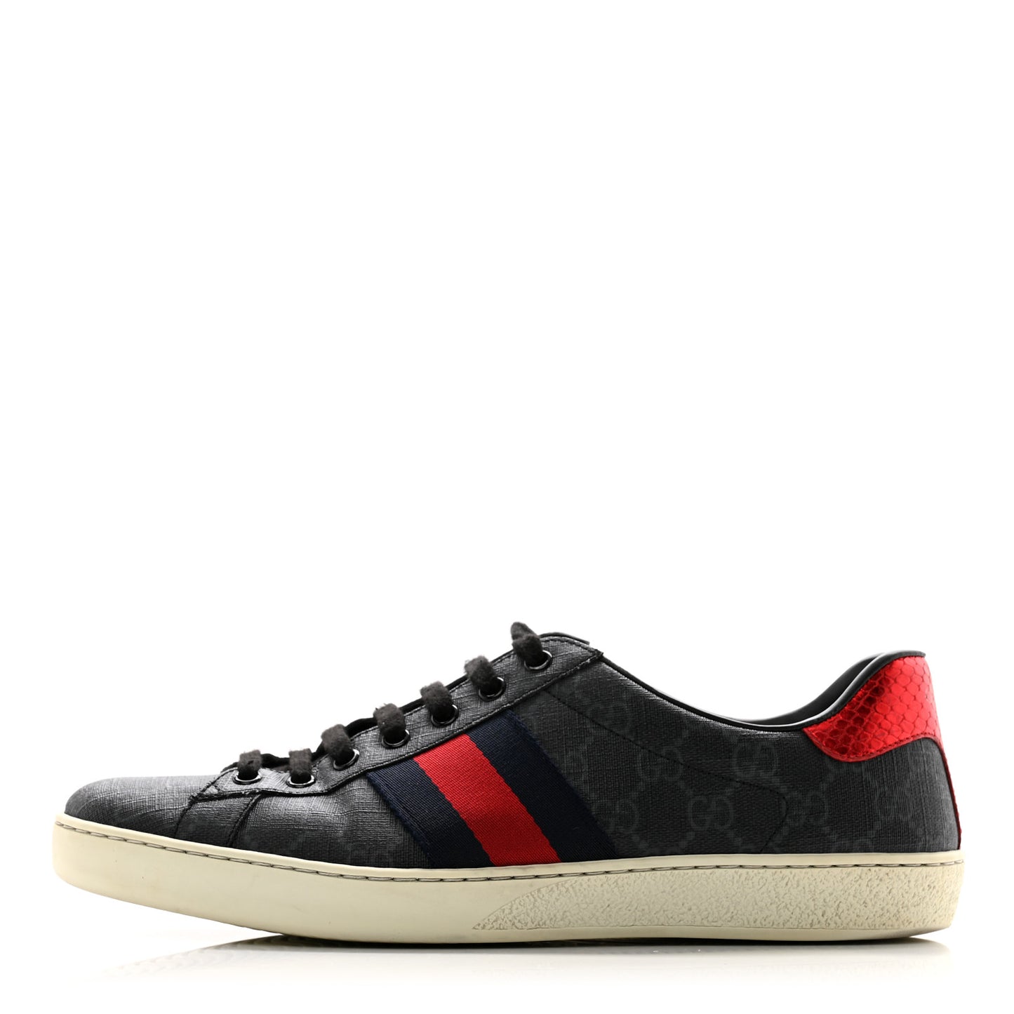 GG Supreme Monogram Ayers Web Mens New Ace Sneakers 9.5 Black