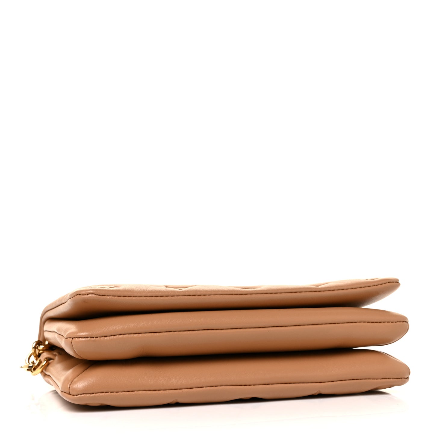 Lambskin Embossed Monogram Pochette Coussin Camel