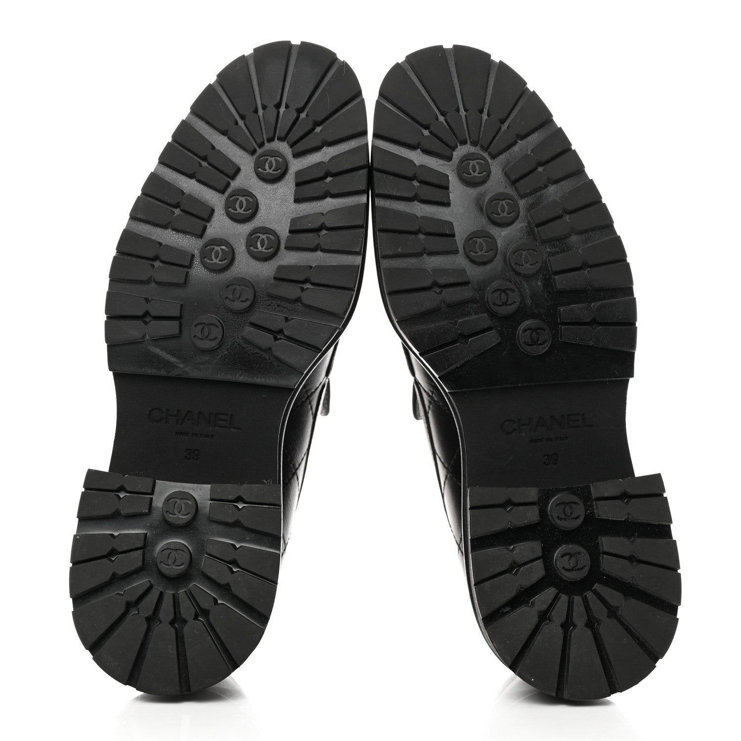 Chanel Calfskin Quilted CC Mocassin Loafers 39 Black 5 of 9