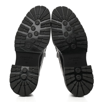 Chanel Calfskin Quilted CC Mocassin Loafers 39 Black 5 of 9