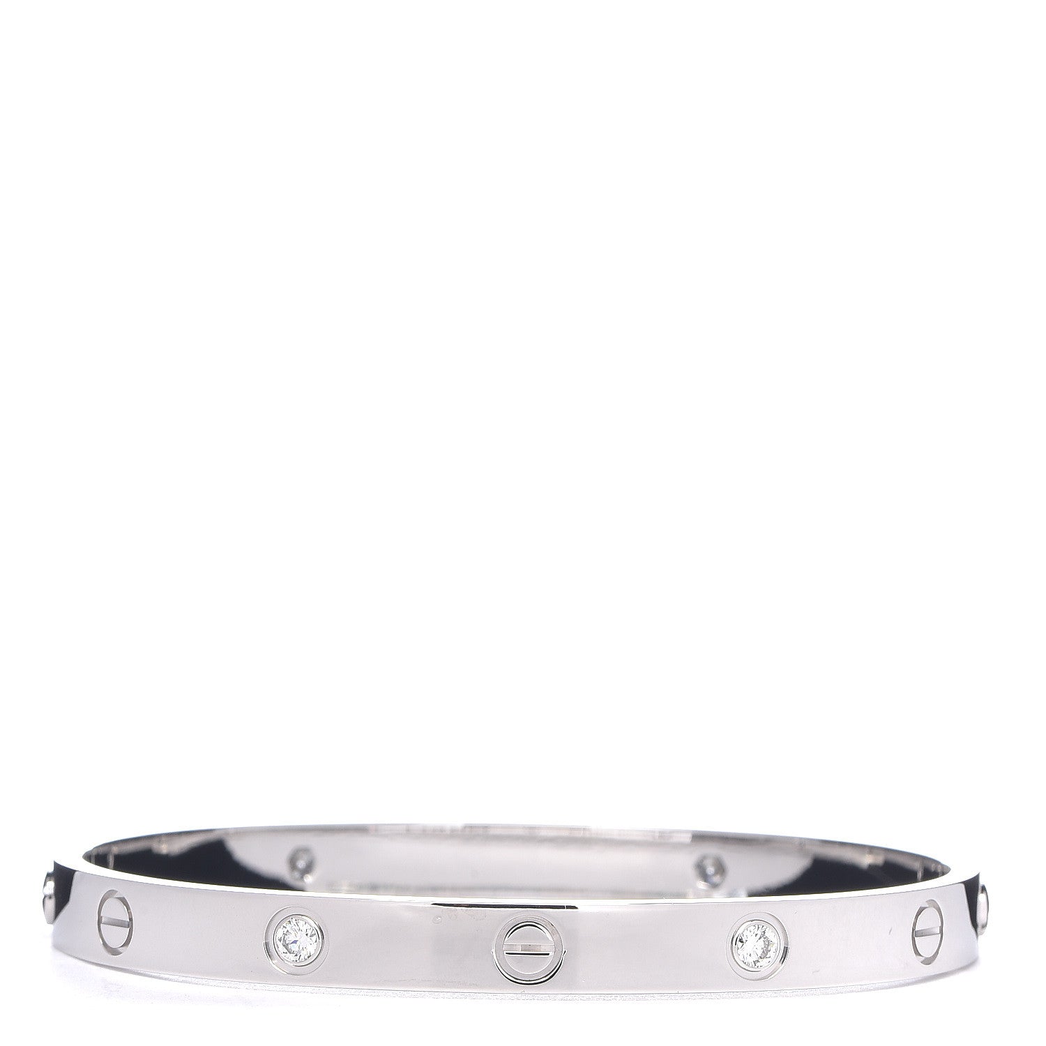 Cartier 18K White Gold 4 Diamond LOVE Bracelet 18 3 of 6