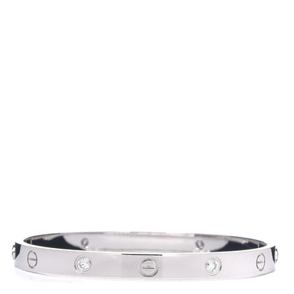 Cartier 18K White Gold 4 Diamond LOVE Bracelet 18 3 of 6