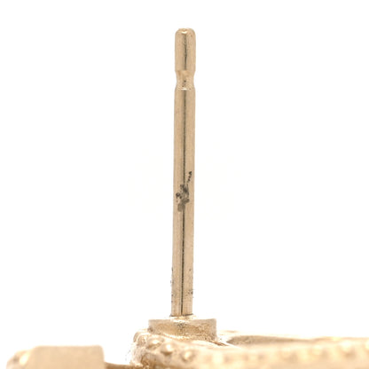 Chanel Crystal Timeless CC Earrings Light Gold 6 of 6