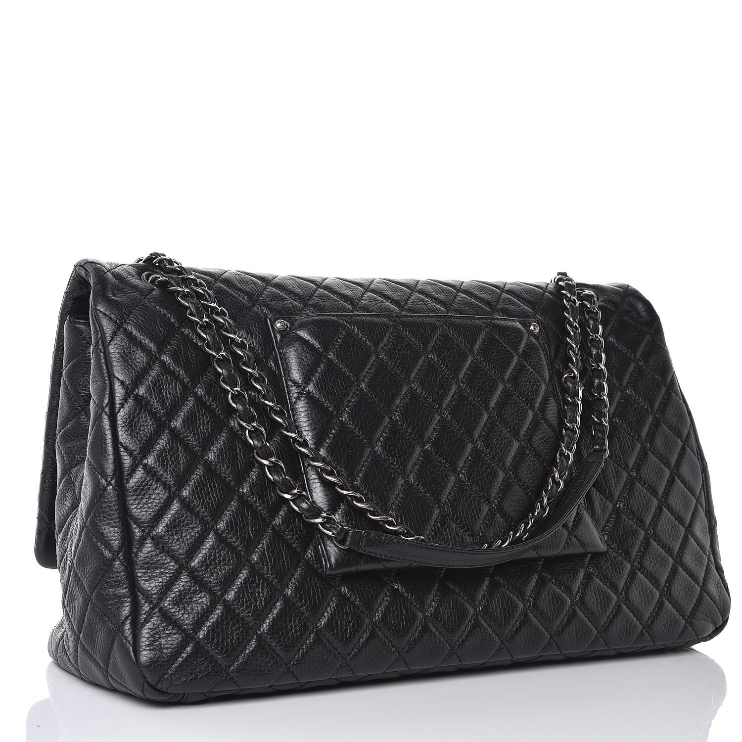 Chanel Calfskin Quilted XXL Travel Flap Bag Black 3 of 7