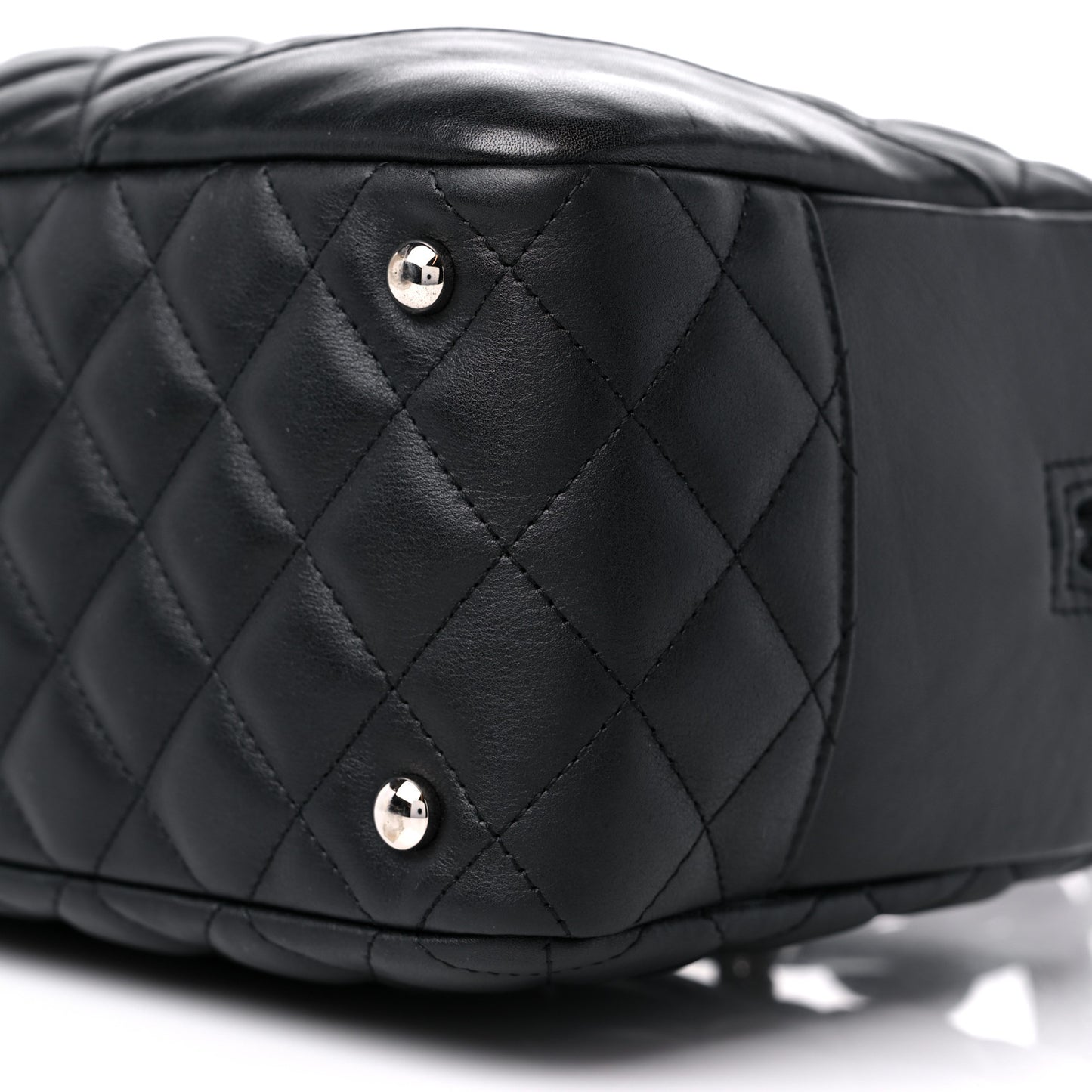 Calfskin Quilted Large Cambon Bowler Black