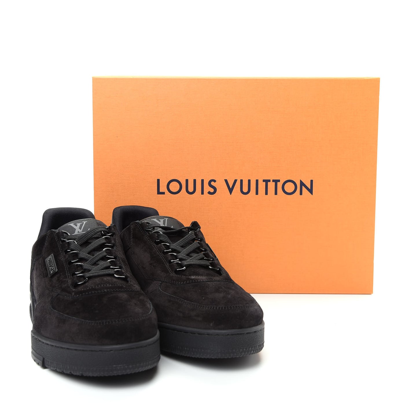 Suede Mens LV Trainer Sneakers 9.5 Black