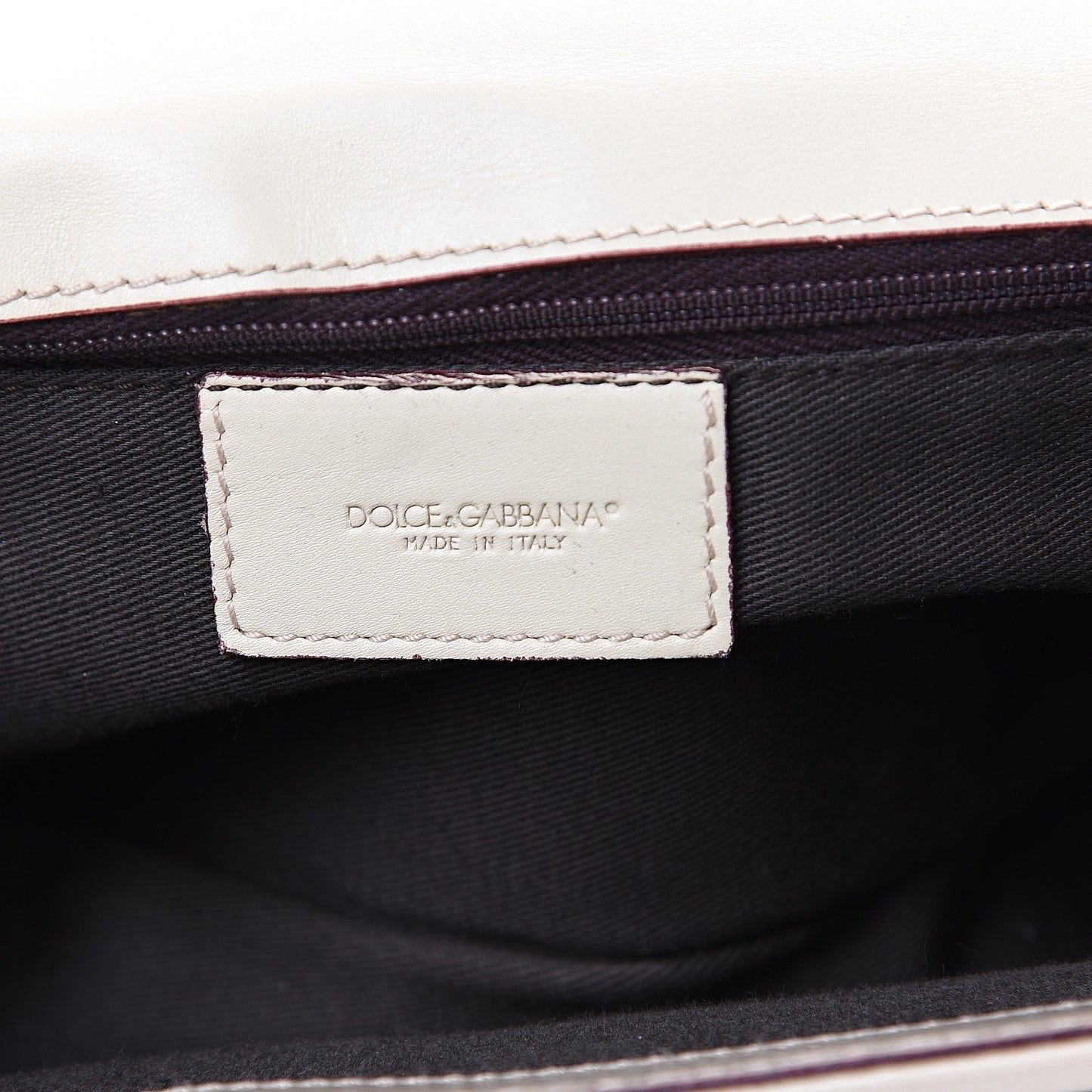 Patent Quilted DG Flap Shoulder Bag Off White