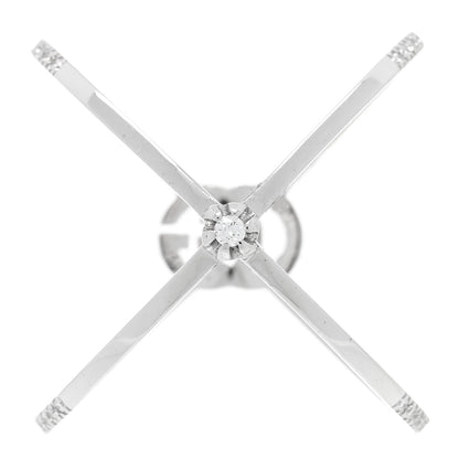 Gucci 18K White Gold Diamond Running G Cross Ring 50 5.5 3 of 4