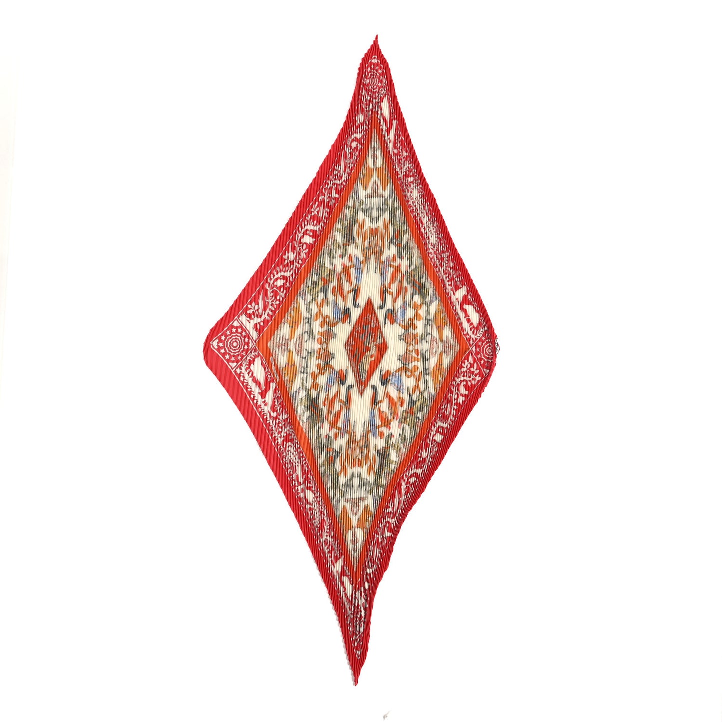 Silk Plisse Early America Scarf 90