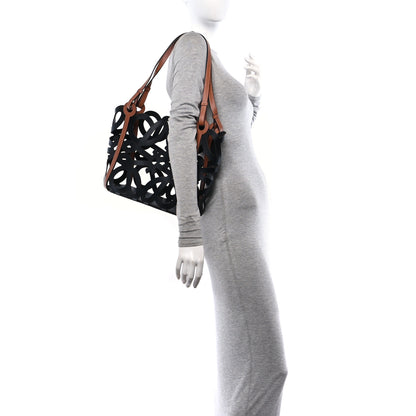 Loewe Smooth Calfskin Small Anagram Cutout Tote Black 2 of 15