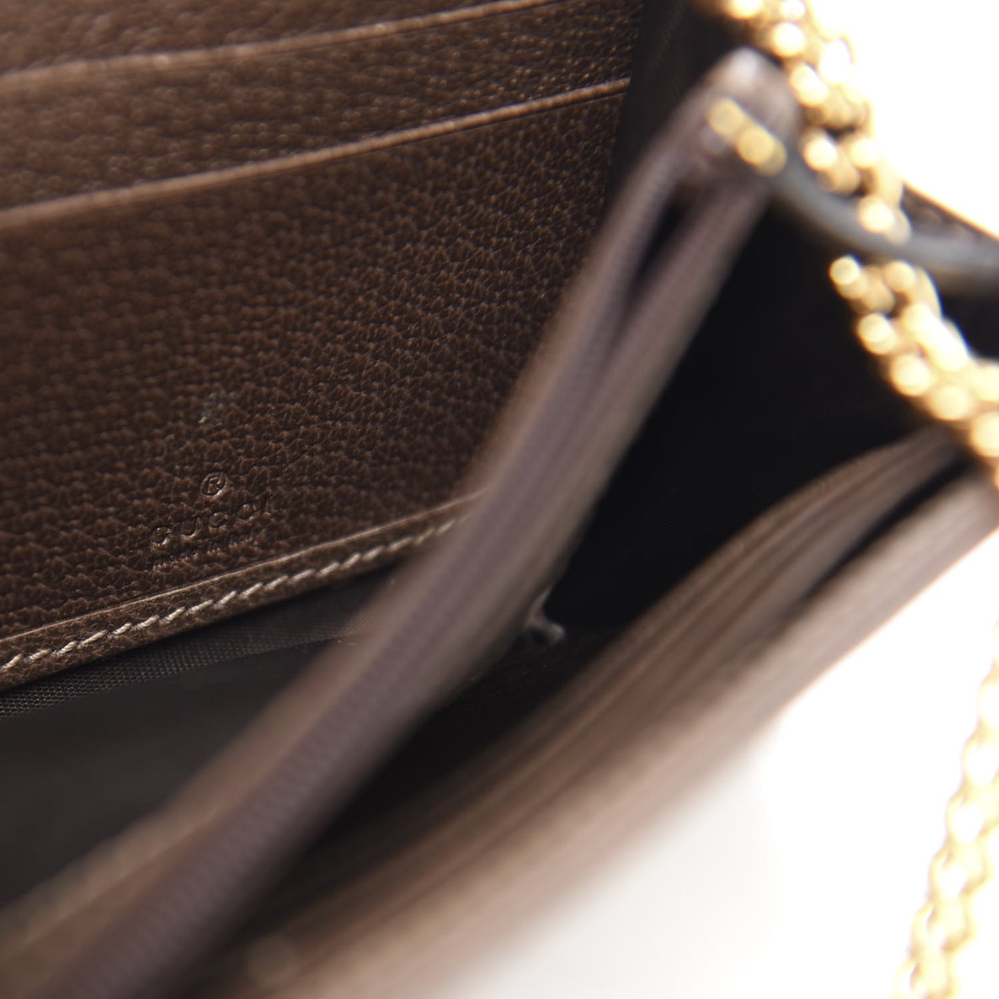 GG Supreme Monogram Web Ophidia Wallet On Chain Brown