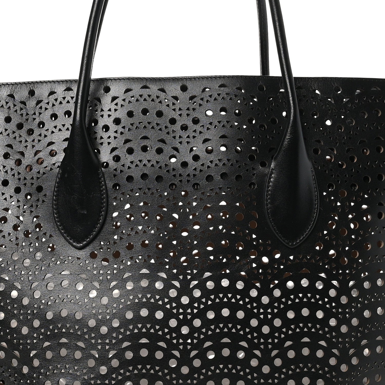 Alaia Calfskin Laser Cut Tote Black 8 of 11