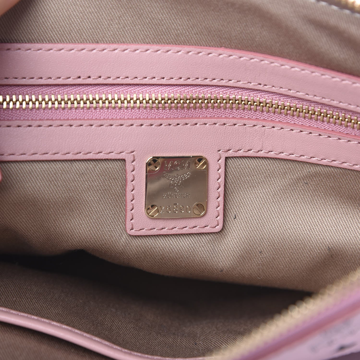 MCM Visetos Medium Crossbody Pouch Soft Pink 5 of 8