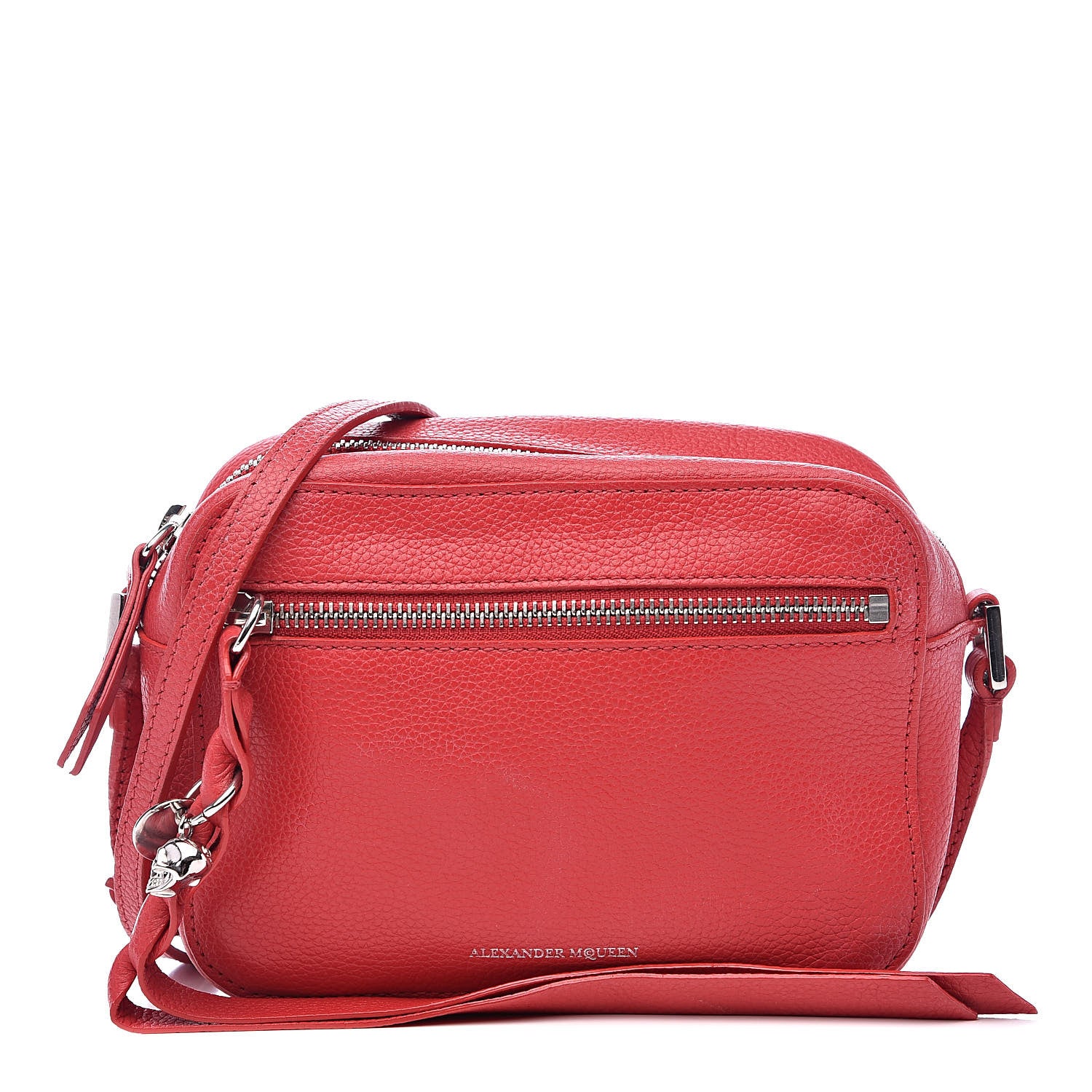 Alexander McQueen Calfskin Skull Camera Shoulder Bag Red 1 of 12