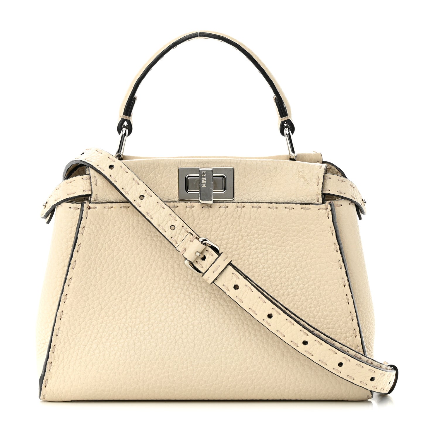 Cuoio Romano Selleria Mini Peekaboo Iconic Satchel Latte