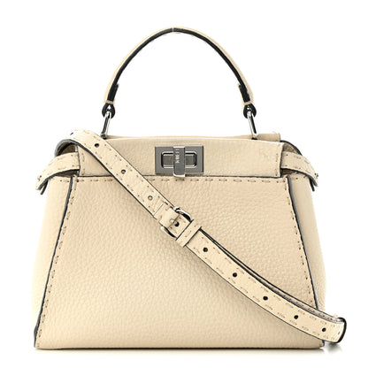 Fendi Cuoio Romano Selleria Mini Peekaboo Iconic Satchel Latte 1 of 18