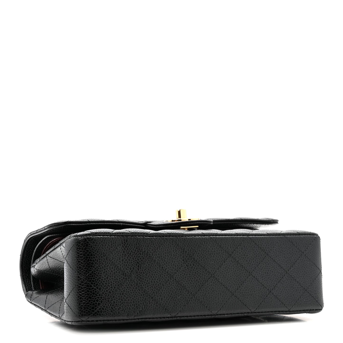 Caviar Quilted Small Double Flap Black