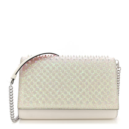 Christian Louboutin Calfskin Glitter Spikes Multimetal Paloma Clutch White 1 of 13