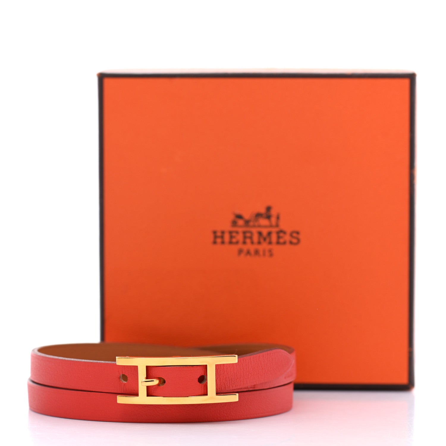 Hermes Swift Hapi 3 MM Triple Tour Wrap Bracelet Capucine 6 of 6